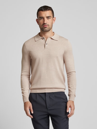 Peek & Cloppenburg Christian Berg MenSlim Fit Strickpullover Mit Polokragen In Sand Melange