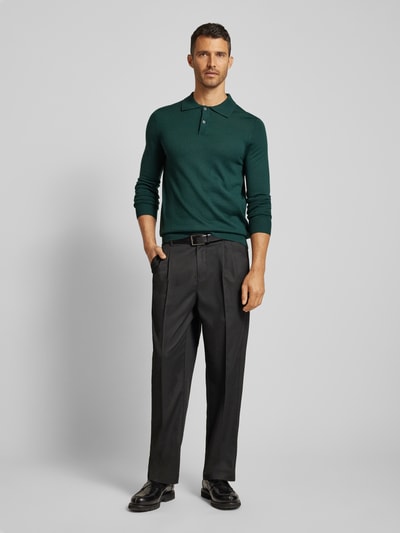 Peek & Cloppenburg Christian Berg MenSlim Fit Strickpullover mit Polokragen in bottle