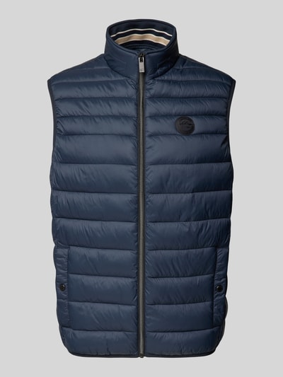 Peek & Cloppenburg Christian Berg MenSteppweste Mit Label-Patch In Marine