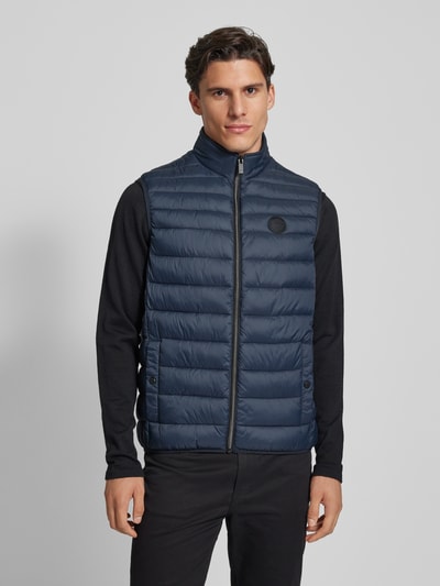 Peek & Cloppenburg Christian Berg MenSteppweste Mit Label-Patch In Marine