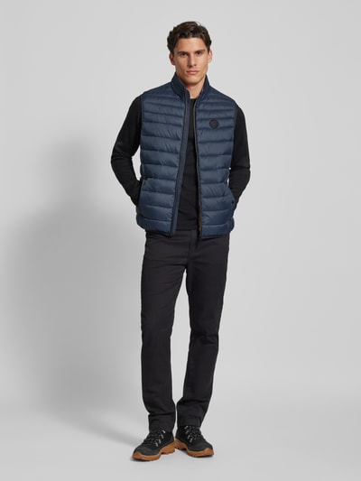 Peek & Cloppenburg Christian Berg MenSteppweste mit Label-Patch in marine