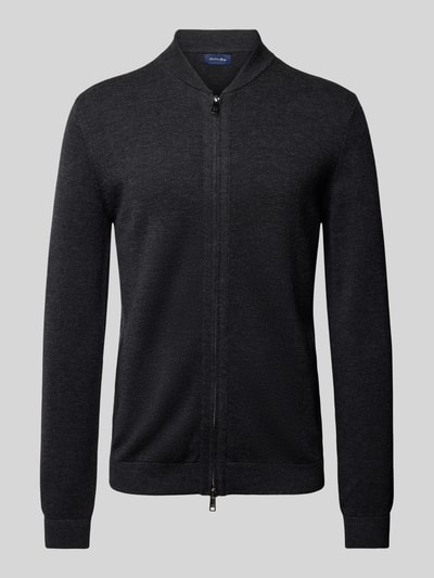 Peek & Cloppenburg Christian Berg MenStrickjacke Mit Zweiwege-Reißverschluss In Anthrazit Melange