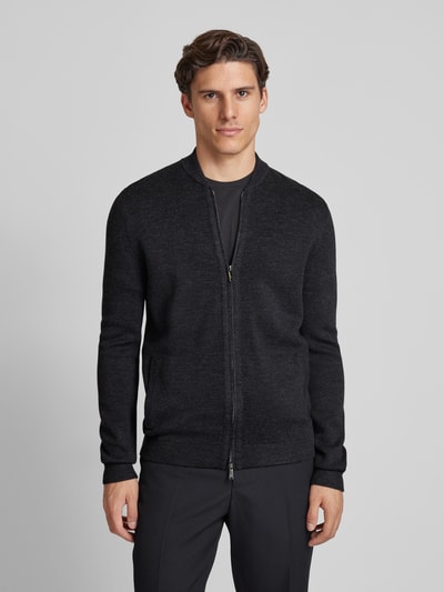 Peek & Cloppenburg Christian Berg MenStrickjacke Mit Zweiwege-Reißverschluss In Anthrazit Melange