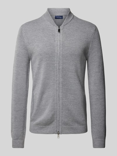 Peek & Cloppenburg Christian Berg MenStrickjacke Mit Zweiwege-Reißverschluss In Hellgrau Melange
