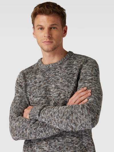 Peek & Cloppenburg Christian Berg MenStrickpullover Mit Gerippten Abschlüssen In Anthrazit