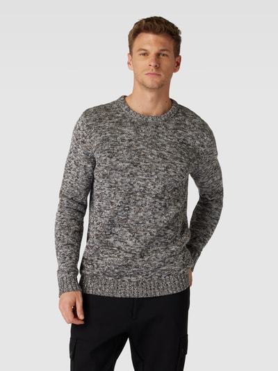 Peek & Cloppenburg Christian Berg MenStrickpullover Mit Gerippten Abschlüssen In Anthrazit