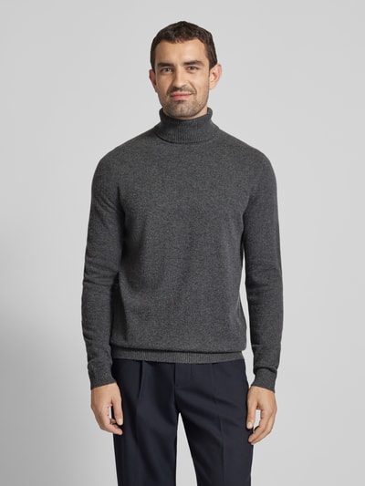 Peek & Cloppenburg Christian Berg MenStrickpullover Mit Rollkragen In Anthrazit Melange