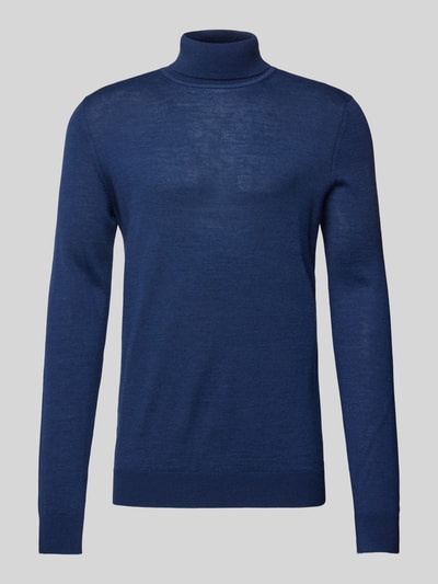 Peek & Cloppenburg Christian Berg MenStrickpullover Mit Rollkragen In Dunkelblau Melange