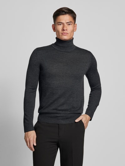 Peek & Cloppenburg Christian Berg MenStrickpullover Mit Rollkragen In Anthrazit Melange