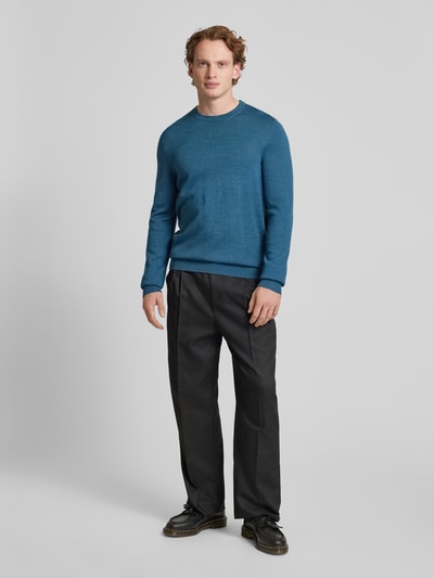 Peek & Cloppenburg Christian Berg MenStrickpullover mit Rundhalsausschnitt in petrol melange