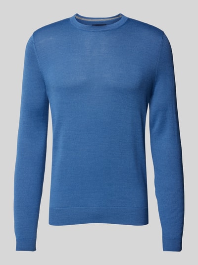 Peek & Cloppenburg Christian Berg MenStrickpullover Mit Rundhalsausschnitt In Jeansblau Melange