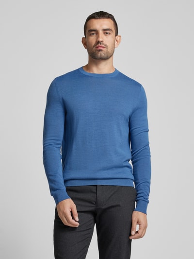 Peek & Cloppenburg Christian Berg MenStrickpullover Mit Rundhalsausschnitt In Jeansblau Melange