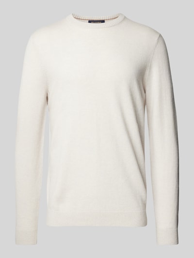 Peek & Cloppenburg Christian Berg MenStrickpullover Mit Rundhalsausschnitt In Ecru Melange