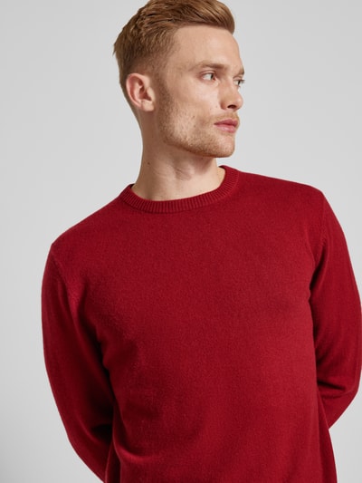 Peek & Cloppenburg Christian Berg MenStrickpullover Mit Rundhalsausschnitt In Rostrot Melange