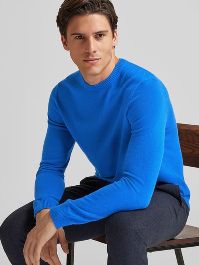 Peek & Cloppenburg Christian Berg MenStrickpullover Mit Rundhalsausschnitt In Royal Melange