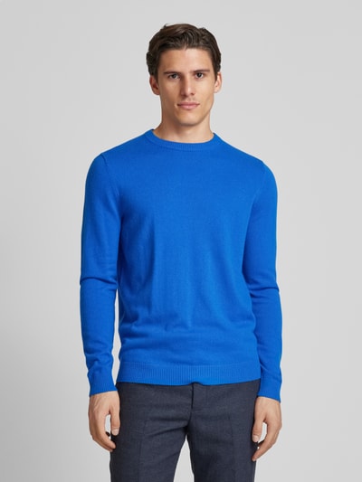 Peek & Cloppenburg Christian Berg MenStrickpullover Mit Rundhalsausschnitt In Royal Melange