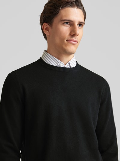 Peek & Cloppenburg Christian Berg MenStrickpullover Mit Rundhalsausschnitt In Black