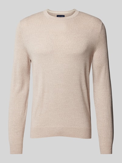 Peek & Cloppenburg Christian Berg MenStrickpullover Mit Rundhalsausschnitt In Sand Melange