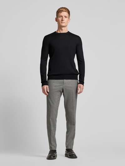 Peek & Cloppenburg Christian Berg MenStrickpullover mit Rundhalsausschnitt in black