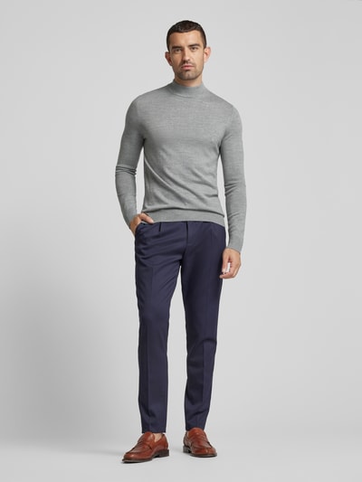 Peek & Cloppenburg Christian Berg MenStrickpullover mit Turtleneck in hellgrau melange