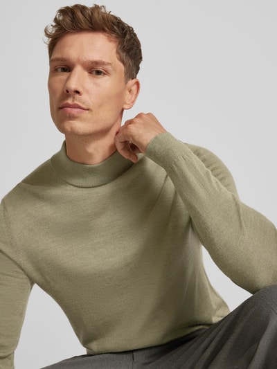 Peek & Cloppenburg Christian Berg MenStrickpullover Mit Turtleneck In Oliv Melange