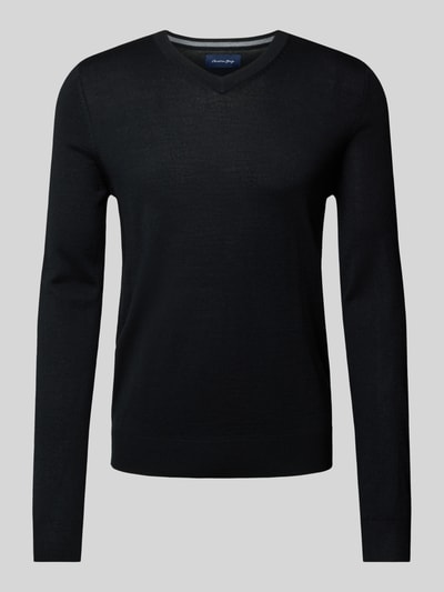 Peek & Cloppenburg Christian Berg MenStrickpullover Mit V-Ausschnitt In Black