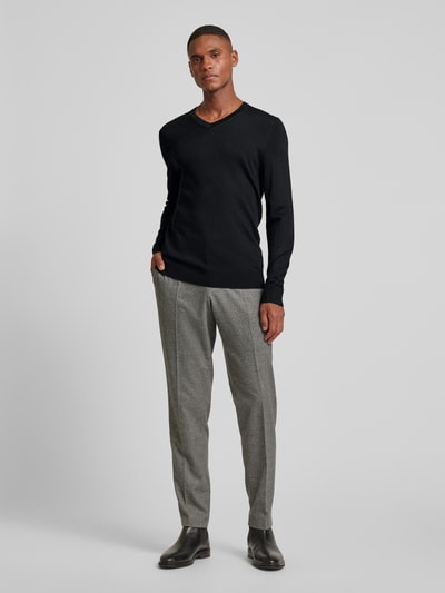 Peek & Cloppenburg Christian Berg MenStrickpullover Mit V-Ausschnitt In Black