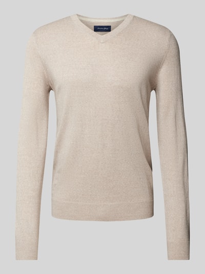 Peek & Cloppenburg Christian Berg MenStrickpullover Mit V-Ausschnitt In Sand Melange