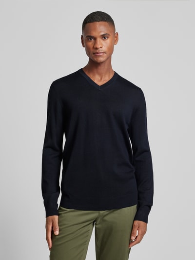 Peek & Cloppenburg Christian Berg MenStrickpullover Mit V-Ausschnitt In Marine