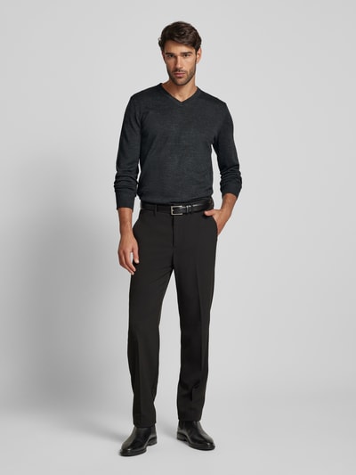 Peek & Cloppenburg Christian Berg MenStrickpullover Mit V-Ausschnitt In Anthrazit Melange