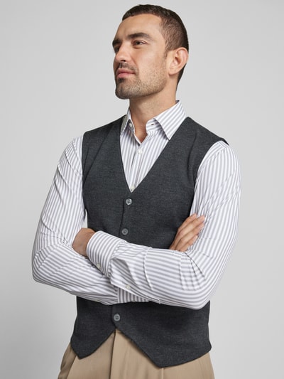 Peek & Cloppenburg Christian Berg MenStrickweste Mit V-Ausschnitt In Anthrazit Melange