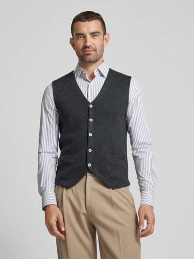 Peek & Cloppenburg Christian Berg MenStrickweste Mit V-Ausschnitt In Anthrazit Melange