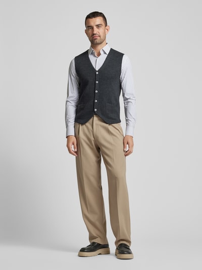 Peek & Cloppenburg Christian Berg MenStrickweste mit V-Ausschnitt in anthrazit melange