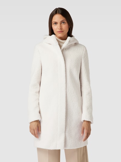 Peek & Cloppenburg Christian Berg Woman SelectionMantel In Teddyfell-Optik Mit Kapuze In Offwhite