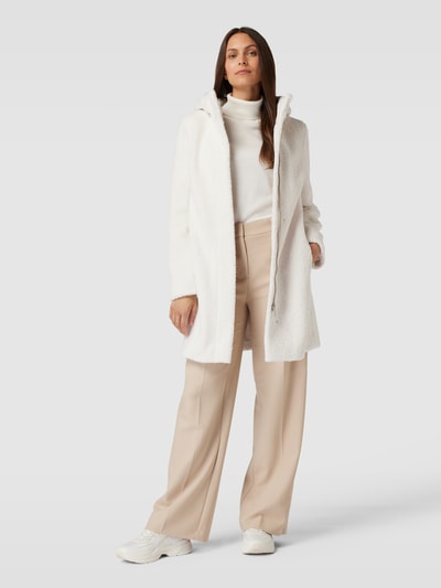 Peek & Cloppenburg Christian Berg Woman SelectionMantel in Teddyfell-Optik mit Kapuze in offwhite