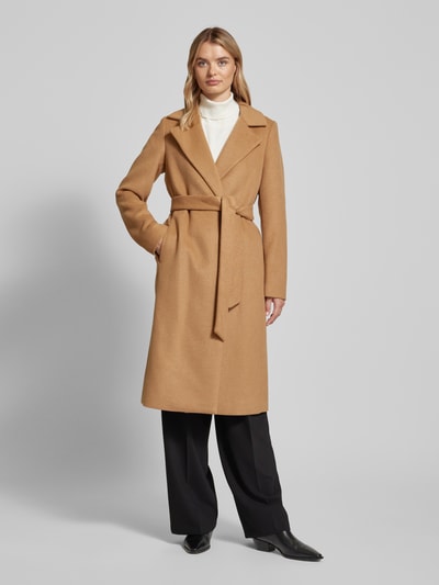 Peek & Cloppenburg Christian Berg Woman SelectionMantel Mit Bindegürtel In Camel Melange