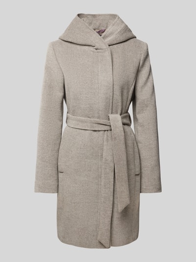 Peek & Cloppenburg Christian Berg Woman SelectionMantel Mit Kapuze In Taupe Melange