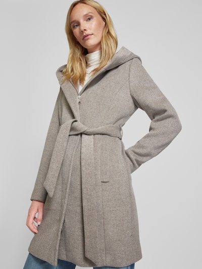 Peek & Cloppenburg Christian Berg Woman SelectionMantel Mit Kapuze In Taupe Melange