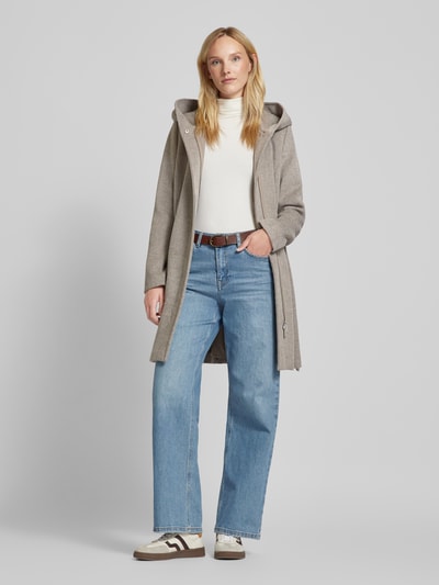Peek & Cloppenburg Christian Berg Woman SelectionMantel mit Kapuze in taupe melange
