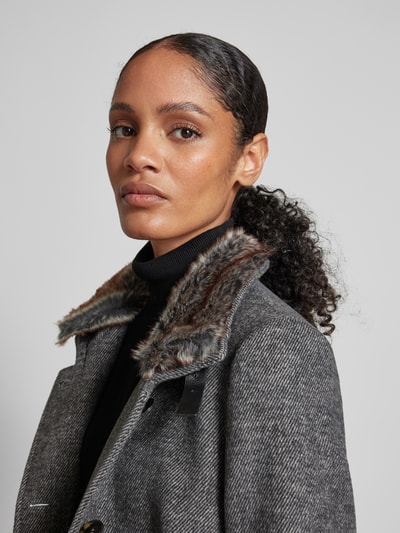 Peek & Cloppenburg Christian Berg Woman SelectionMantel Mit Stehkragen In Anthrazit Melange