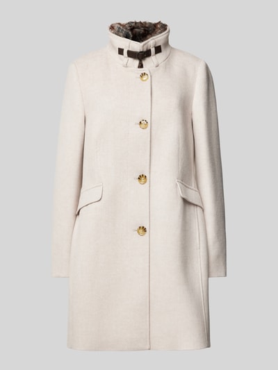 Peek & Cloppenburg Christian Berg Woman SelectionMantel Mit Stehkragen In Sand Melange