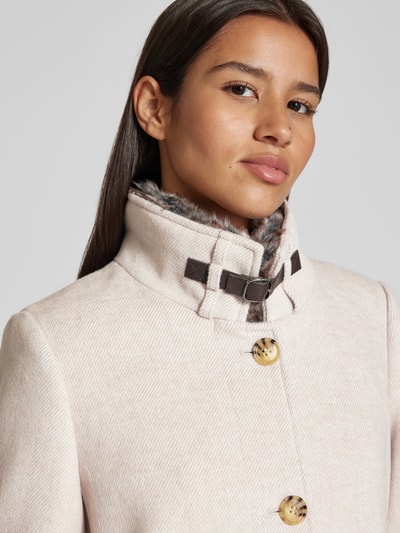 Peek & Cloppenburg Christian Berg Woman SelectionMantel Mit Stehkragen In Sand Melange