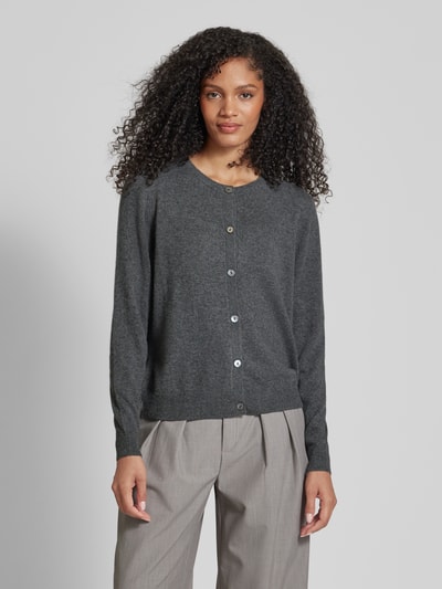 Peek & Cloppenburg Christian Berg WomanCardigan Mit Durchgehender Knopfleiste In Anthrazit Melange