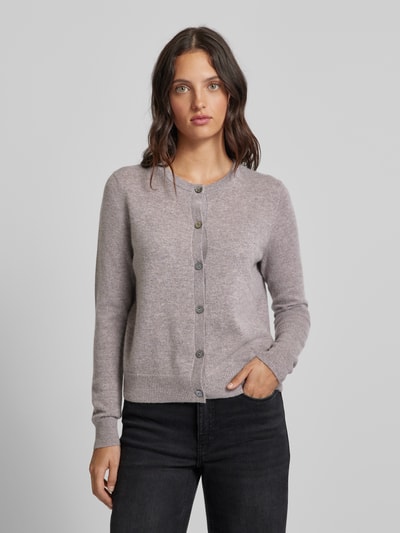 Peek & Cloppenburg Christian Berg WomanCardigan Mit Durchgehender Knopfleiste In Taupe Melange