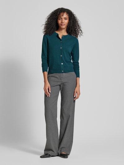 Peek & Cloppenburg Christian Berg WomanCardigan mit durchgehender Knopfleiste in petrol