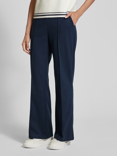 Peek & Cloppenburg Christian Berg WomanFlared Stoffhose Mit Fixierten Bügelfalten In Dunkelblau