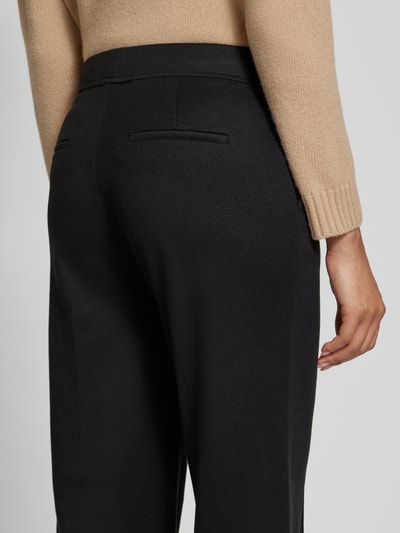 Peek & Cloppenburg Christian Berg WomanFlared Stoffhose Mit Fixierten Bügelfalten In Black