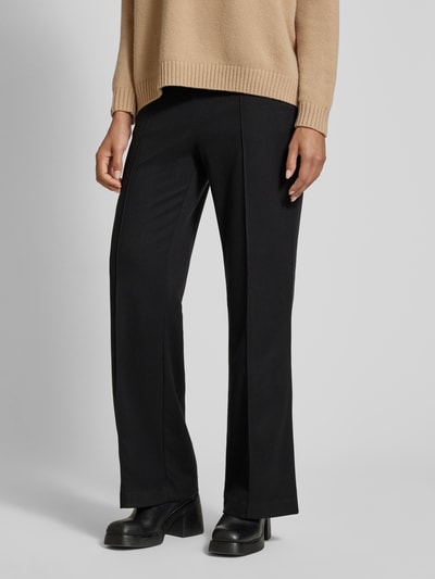 Peek & Cloppenburg Christian Berg WomanFlared Stoffhose Mit Fixierten Bügelfalten In Black
