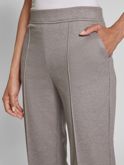 Peek & Cloppenburg Christian Berg WomanFlared Stoffhose Mit Fixierten Bügelfalten In Taupe