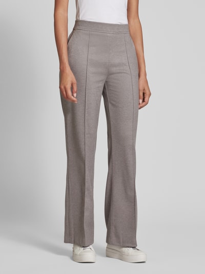 Peek & Cloppenburg Christian Berg WomanFlared Stoffhose Mit Fixierten Bügelfalten In Taupe